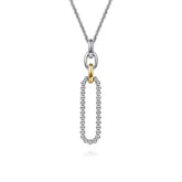 14K Yellow Gold and 925 Sterling Silver Bujukan Link Pendant Necklace
